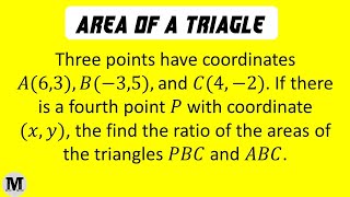 28  Points And Their Coordinates  Area Of A Triangle  Worked Out Problem [upl. by Thorndike797]