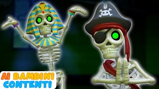 5 Scheletri Che Ballano  5 skeletons dancing song in Italian  All Babies Italian  Filastrocche [upl. by Sibelle]