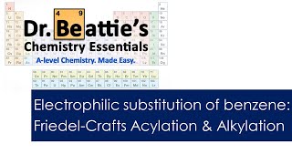 Electrophilic substitution of benzene FriedelCrafts Acylation and alkylation  Alevel Chemistry [upl. by Blatt297]