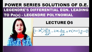 Power Series Solution – Legendre’s Differential Equation Leading To Pnx – Legendre Polynomials [upl. by Mima]