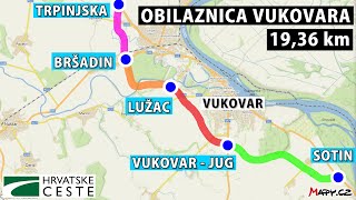 PREGLED TRASE Obilaznica Vukovara dužine 1936 km [upl. by Inasah]