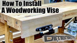 How to install a Woodworking Vise Woodworking Quick Release Vise [upl. by Matias]