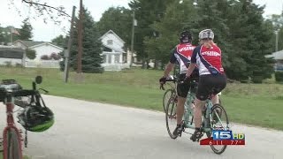 Hundreds ride in tandem bike rally [upl. by Nivalc449]