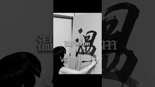 Japanese Calligraphy Art with Water 【温  warm】 Maiko  書作家磨衣子 書道パフォーマンス ASMR japan kanji [upl. by Dilly158]