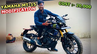 2024 YAMAHA MT15 FULLY MODIFIED  MODIFICATION COST [upl. by Derrik]