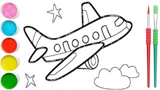 Aeroplane  Aeroplane and Clouds Drawing 🌈 ✈️ [upl. by Nylaf]