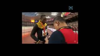 Un camarógrafo se acercó demasiado a USAIN BOLT usainbolt [upl. by Sonitnatsok252]