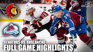 Ottawa Senators vs Colorado Avalanche  Full Game Highlights  ESPN NHL [upl. by Zehc]