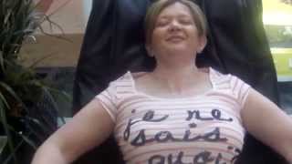 Relaxing female chair neck massage in mall  Memphis USA  mum cant stop laughing [upl. by Flavian900]