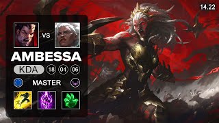 Ambessa vs Darius Top EUW Master  Patch 1422 Season 14 [upl. by Saeger]