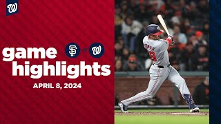 Nationals vs Giants Game Highlights 4824  MLB Highlights [upl. by Secor723]