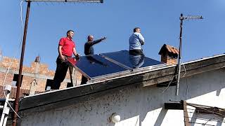 Solarni kolektori za toplu vodu i zagrevanje vode instalacija [upl. by Aelgna457]