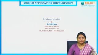 LEC02 Mobile Application Development I Android SDK by Dr N Shirisha [upl. by Hbaruas607]