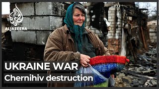 Ukraine war Chernihiv residents return to destroyed homes [upl. by Aneehsirk841]