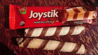 Joystik Wafer Roll Sticks l Chocolate Flavour By Gibs Gold Collection [upl. by Noseyt152]