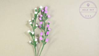 Purple Statice flower paper crepe HILU DIY [upl. by Yenettirb743]