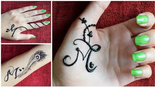 Beautiful quotMquot letter mehndi tattoos  requested designs [upl. by Anileba218]