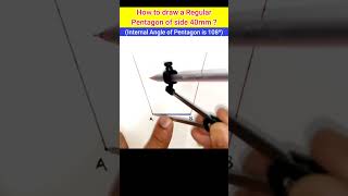 How to draw a Regular Pentagon  shorts tiklesacademy engineeringdrawing [upl. by Herman856]