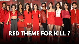 Red Theme For Premier Of Kill   Janhvi Kapoor  Karan Johar  Ananya Panday  Sonam Bajwa  Orry [upl. by Gutow]