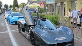 18 Sportwagenfestival Velden 2016  Parade LaferrariMOSLERF12 NLARGO488Aventador etc [upl. by Lleuqar]