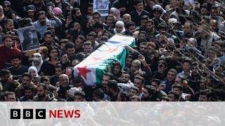 Hundreds gather in Damascus for Syrian activists funeral  BBC News [upl. by Eanil]