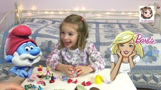 BARBIE amp DIE SCHLÜMPFE 🎉 Kinder Überraschungseier  ÜEier Unboxing  Surprise Eggs [upl. by Eckel]