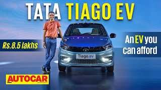 2022 Tata Tiago EV  Indias most affordable EV  Walkaround  Autocar India [upl. by Fairman]