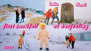 snowfall in darjeeling 2024 first snowfall at sandakphu area beautiful tourist place of darjeeling [upl. by Sulecram]