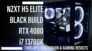 RTX 4080 Build NZXT H5 ELITE Black Edition i7 13700K  Timelaps Benchmark and Gaming Results [upl. by Nedra]