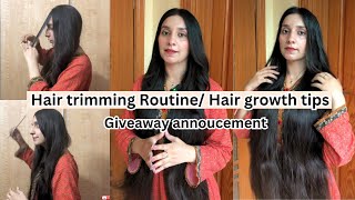 How to trim your own hair at home hair growth tips Giveaway announcement haircut haircare [upl. by Kenyon721]