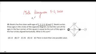 Math Kangaroo questions56 2020Q19 [upl. by Llener905]