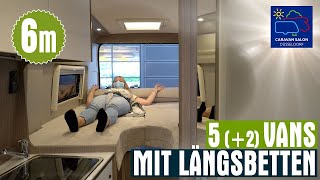 Kastenwagen Längsbetten 6m  5  2 Fahrzeuge auf dem Caravan Salon 2021 vorgestellt [upl. by Yetak]