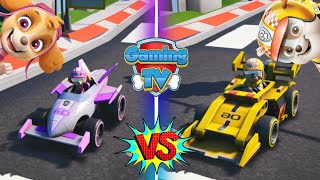 paw patrol race rubble vs skye  epic nintendo gameplay [upl. by Airyt]