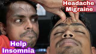 Help Insomnia  Headache And Migraine Relief Head Massage With 3D Sound ASMR  Neck Cracking Massage [upl. by Ansela]