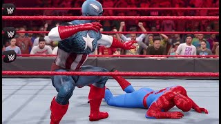 Spiderman Vs Captain America WWE Live 2K24 shorts wwe shortsfeed [upl. by Hoxsie]