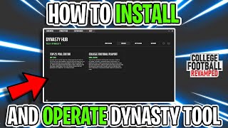 Installing amp Navigating Dynasty Tool in College Football Revamped [upl. by Ataner]