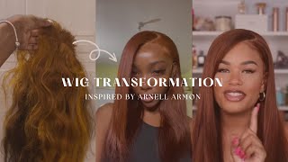 How I transformed my old wig into this arnellarmon inspired Wig transformation [upl. by Ahsirpac]