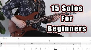 15 Guitar Solos for Beginners with Tabs [upl. by Ambler]