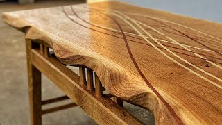 Diy OAK table with inlays [upl. by Akselav864]