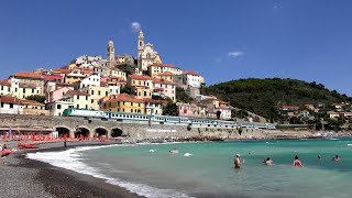 Trains Around Genoa North Italian Beautiful Locations [upl. by Eessac]