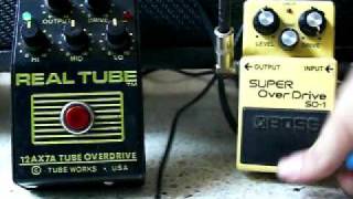 Real Tube VS Super Overdrive Boss SD1 [upl. by Salomie191]