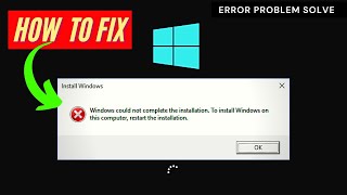 How To Fix Windows Could Not Complete the Installation Error Problem On Windows 1078 [upl. by Annirac]