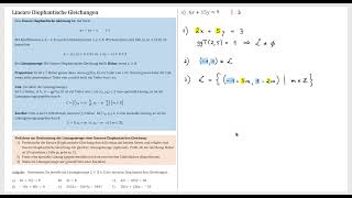 Lineare Diophantische Gleichungen Aufgaben [upl. by Nonek831]