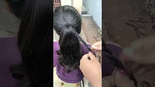 Simple short ponytail hairstyle hairstyle ytshorts shorts trending [upl. by Divaj809]