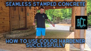 How to stamp concrete using color hardener [upl. by Dina]