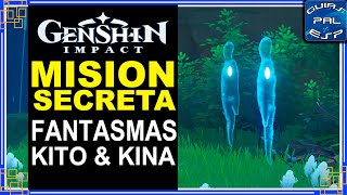 Misión Secreta  Fantasmas Kito y Kina Pétalos de Cerezo  Isla Tsurumi Inazuma  Genshin Impact [upl. by Ceil]