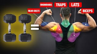 The Ultimate Back and Biceps Workout for Mass DUMBBELLS ONLY [upl. by Eedya]