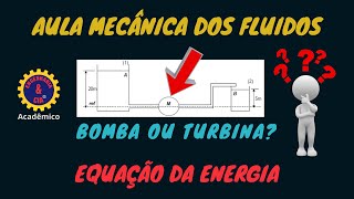 Exercicio Equação da Energia  Bomba ou Turbina   Mecanica dos fluidos  Fenômenos de Transporte [upl. by Olenolin]