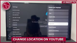 LG Smart TV How To Change Location On YouTube [upl. by Orelu]