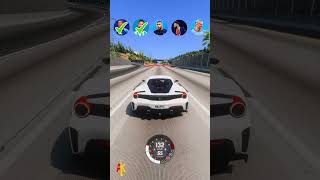 CR7 vs Messi vs Neymar vs Mbappe vs Haaland Brake TEST⚽️beamngdrive simulator shorts [upl. by Lyrak116]